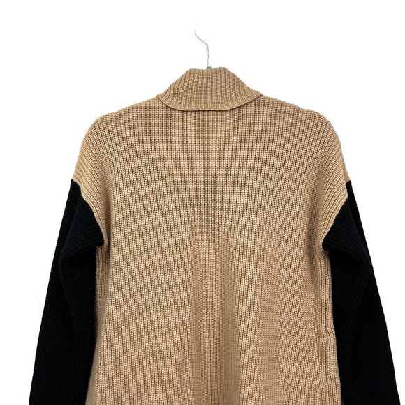 Talbots Cardigan Sweater Lambswool Blend Open Front Black Tan Women Size XLP‎ - Picture 6 of 6